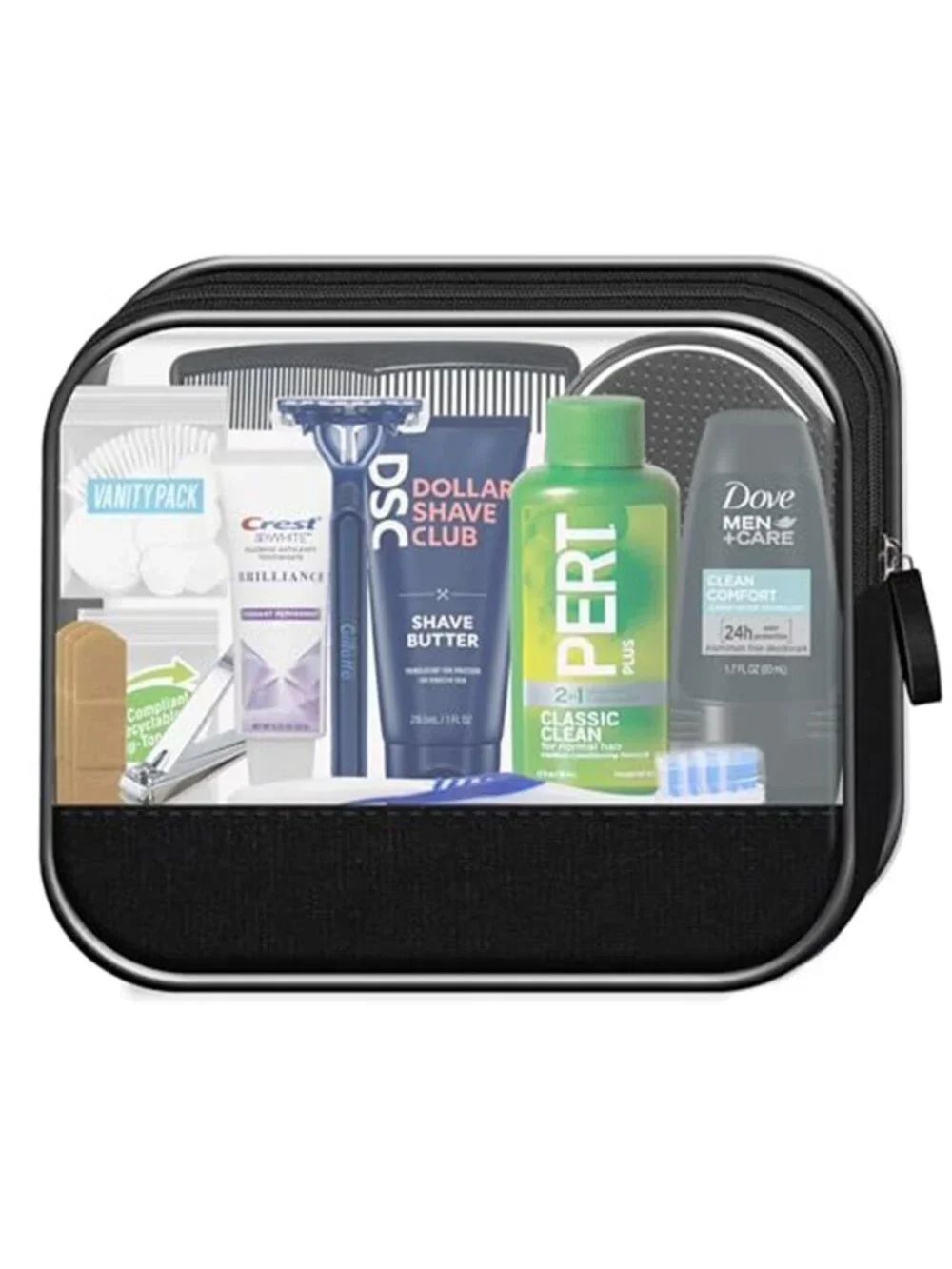 Mens Travel Toiletry Kit TSA Approved Travel Size Hygiene Essentials 16 Piece